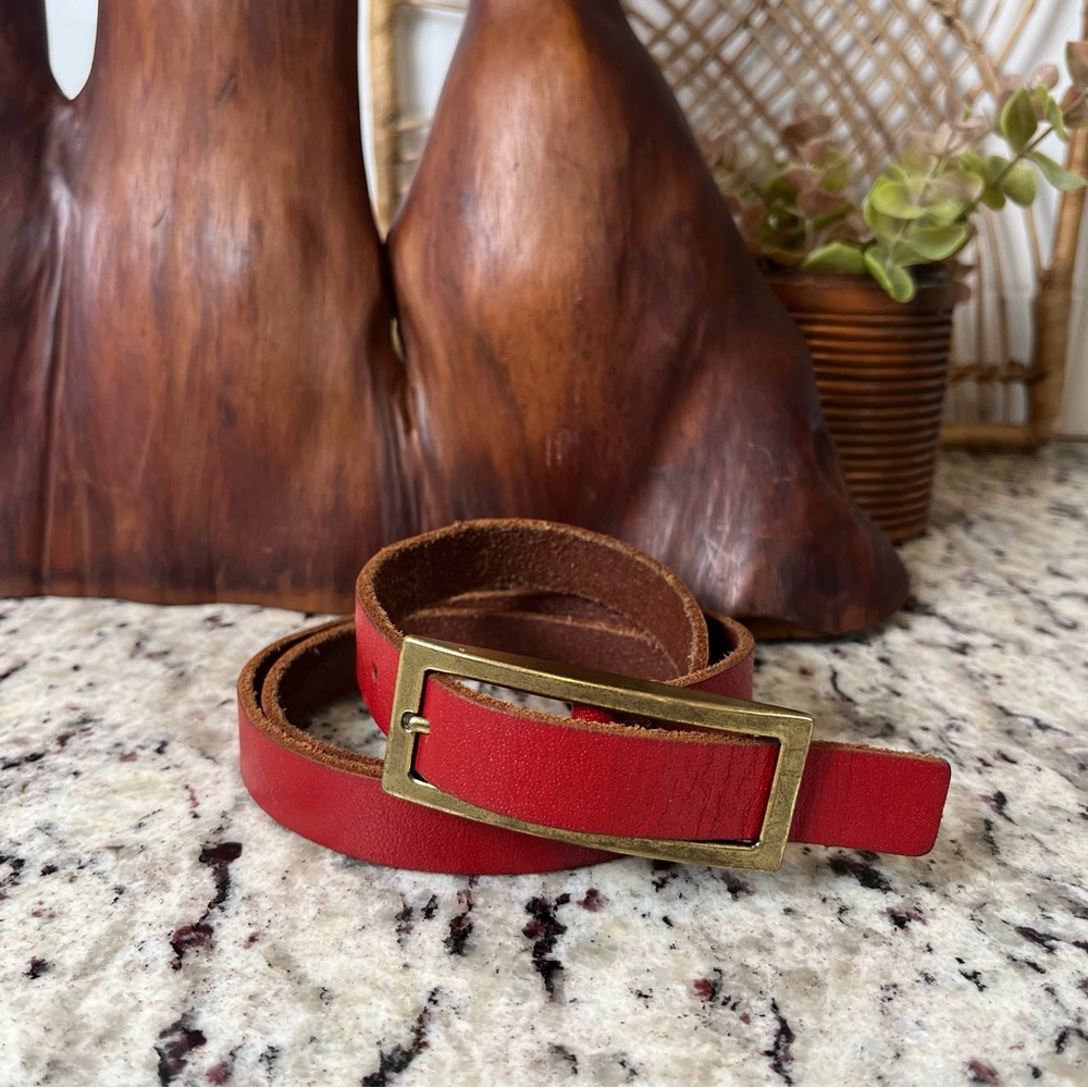 Urban Outfitters Skinny Belt with Brass Rectangle Buckle
